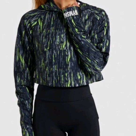 Gymshark Reflective Nonstop Cropped Hoodie Logo Long Sleeve Size Xs - Picture 2 of 12